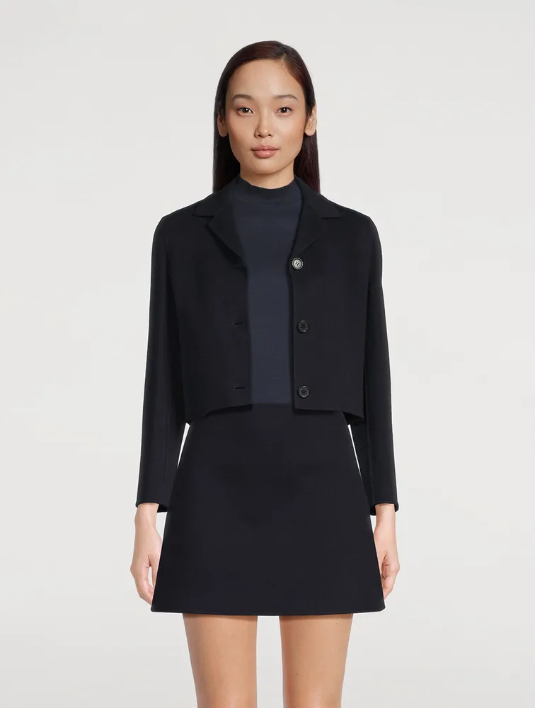 Cropped Double-Face Wool Cashmere Jacket