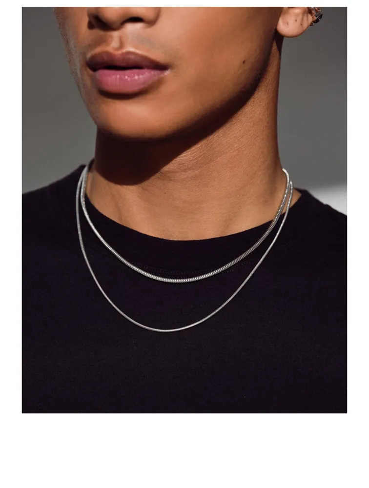 Silver Snake Chain Slim Necklace