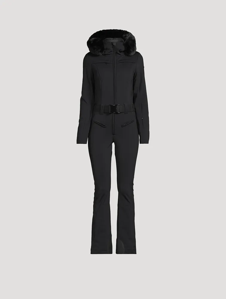 Parry Faux Fur-Trimmed Belted Down Ski Suit