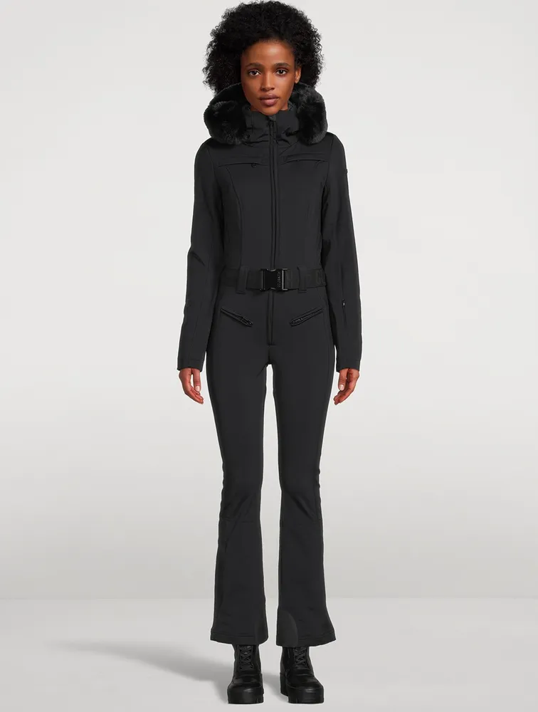 Parry Faux Fur-Trimmed Belted Down Ski Suit