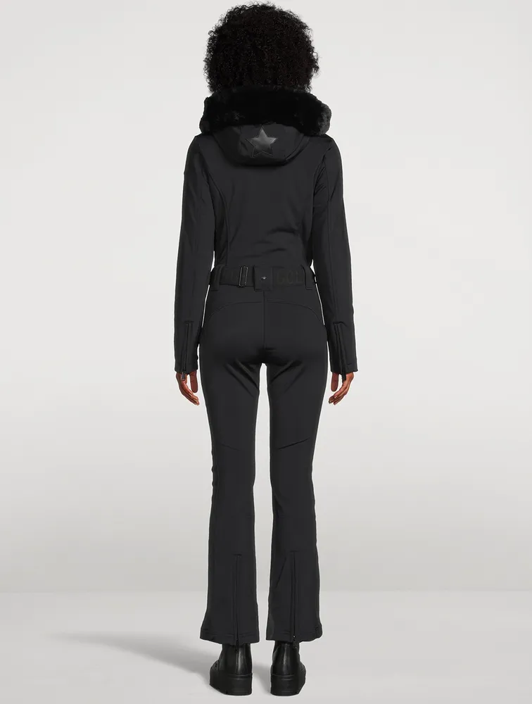 Parry Faux Fur-Trimmed Belted Down Ski Suit