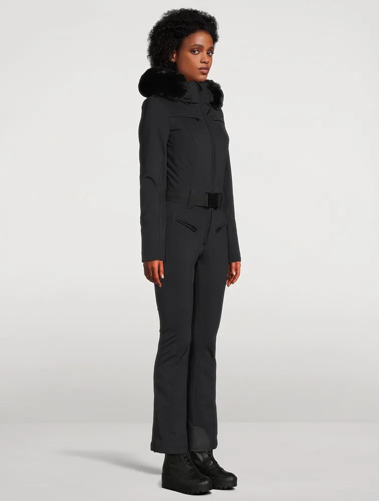 Parry Faux Fur-Trimmed Belted Down Ski Suit