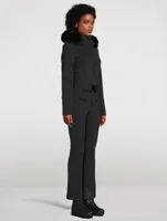 Parry Faux Fur-Trimmed Belted Down Ski Suit