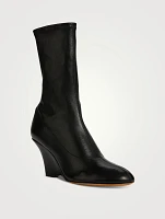 The Apollo Leather Wedge Sock Boots