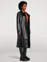 Adriana Belted Leather Trench Coat