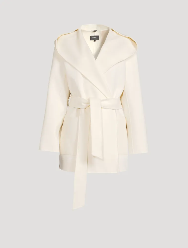 Azra Belted Wool Wrap Coat