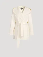 Azra Belted Wool Wrap Coat