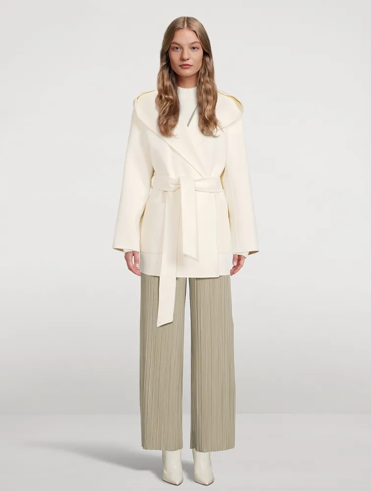 Azra Belted Wool Wrap Coat