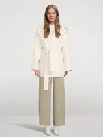 Azra Belted Wool Wrap Coat