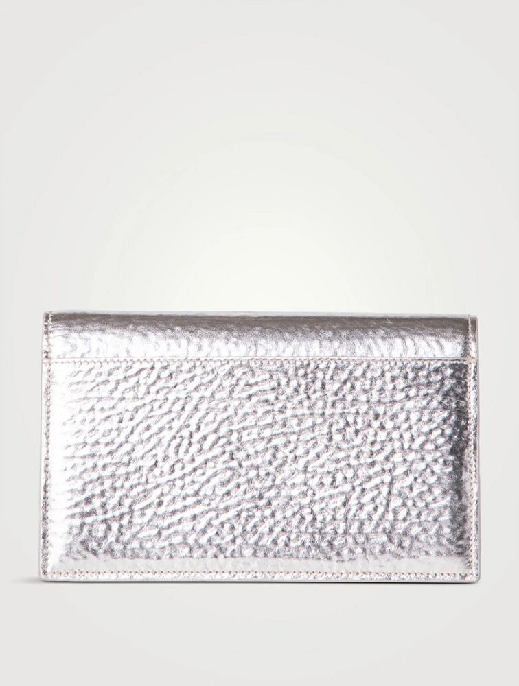 Anouk Envelope Metallic Leather Clutch