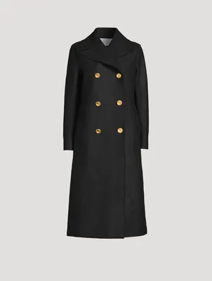 Double-Breasted Pressed Wool Coat