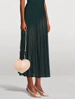 Heart Leather And Mesh Slingback Pumps