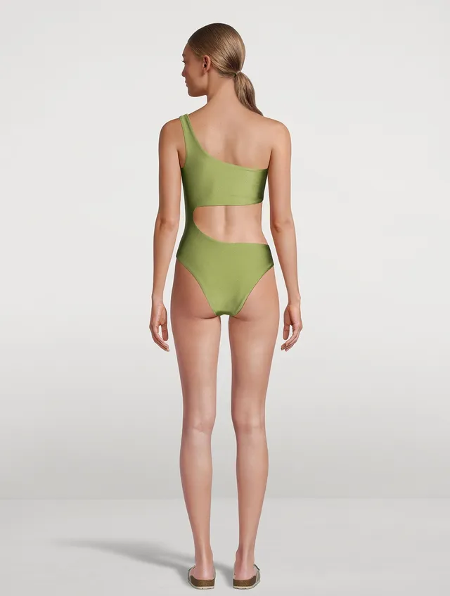 Textured one-piece swimsuit