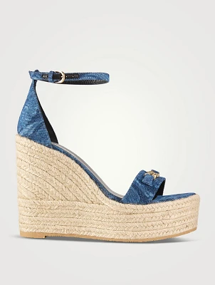 Medusa '95 Barocco Denim Espadrille Wedge Sandals