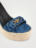 Medusa '95 Barocco Denim Espadrille Wedge Sandals