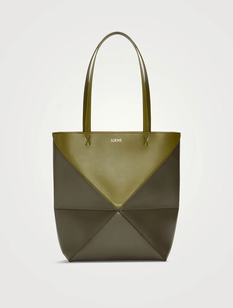 Puzzle Leather Tote Bag