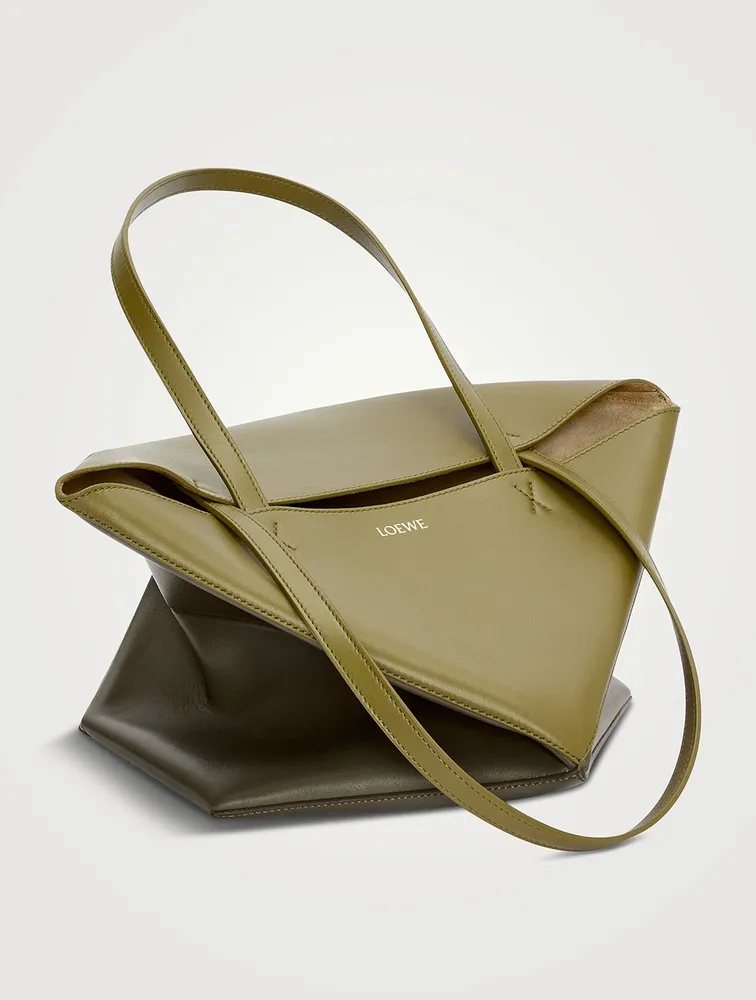 Puzzle Leather Tote Bag