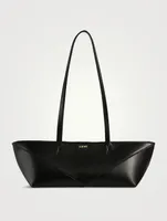 Puzzle Fold Cropped Leather Tote Bag