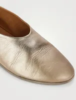 Coltellaccio Metallic Leather Ballerina Flats