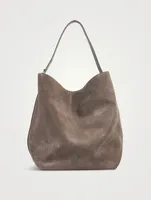 Belted Suede Tote Bag