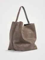 Belted Suede Tote Bag