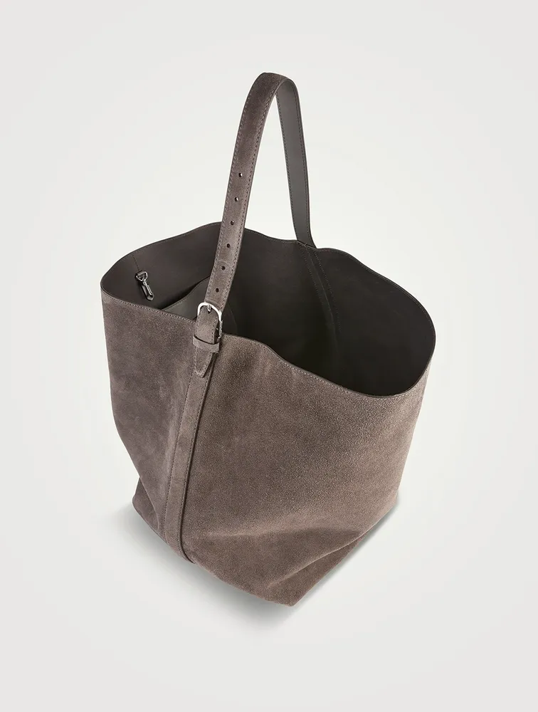 Belted Suede Tote Bag