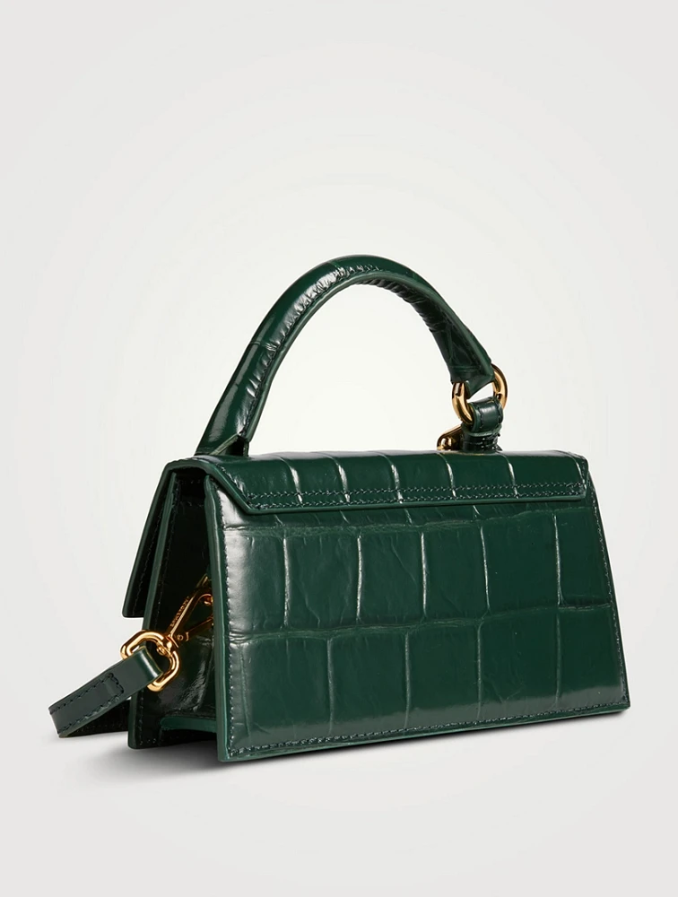 Le Chiquito Long Boucle Croc-Embossed Leather Bag