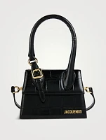 Le Chiquito Moyen Boucle Croc-Embossed Leather Bag