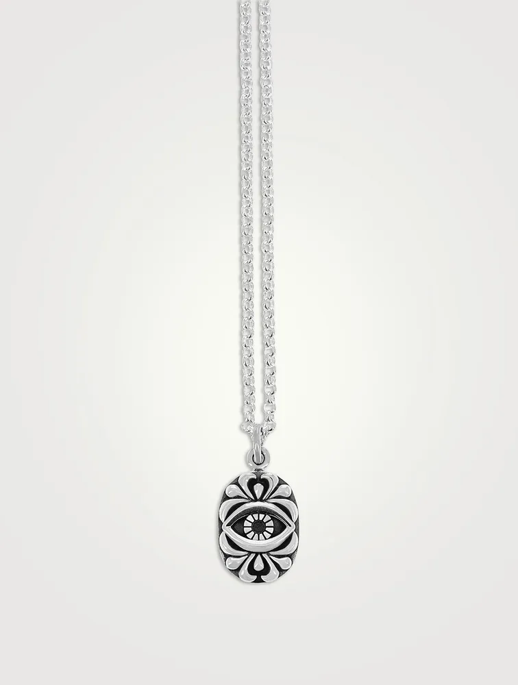 Silver Evil Eye Pendant Necklace