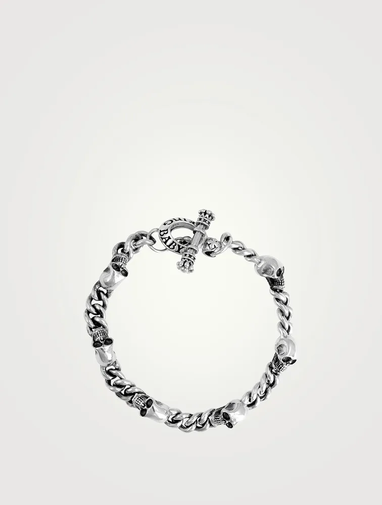 Silver Skull Chain Bracelet