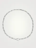 Silver Safety Pink Link Necklace