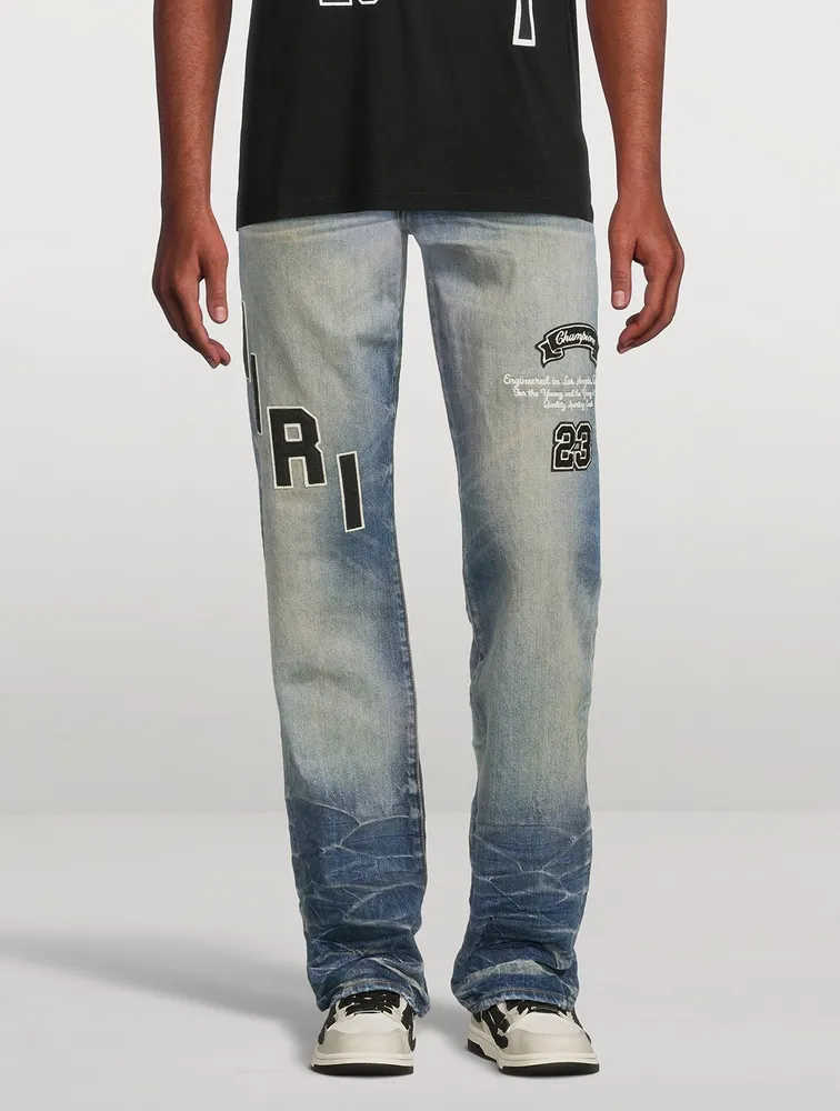 Straight-Leg Jeans With Hockey Logo