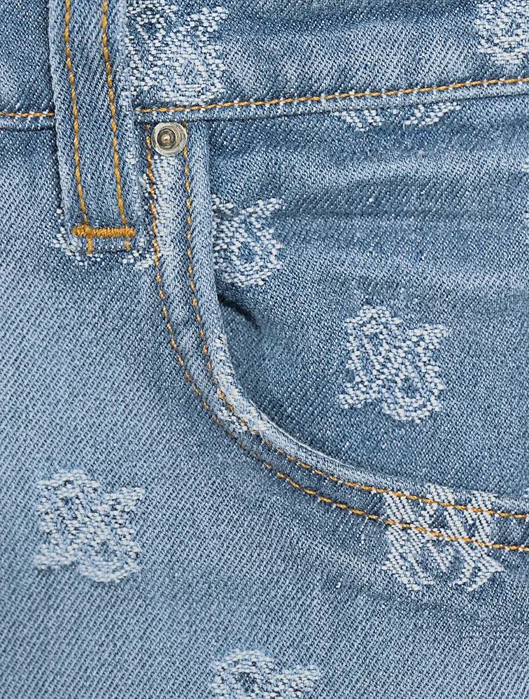 M.A. Paisley Straight-Leg Jeans