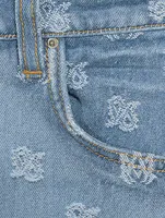 M.A. Paisley Straight-Leg Jeans