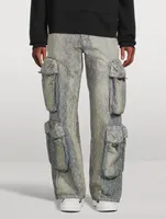 Jacquard Utility Cargo Jeans