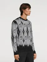 Wool Argyle Jacquard Sweater