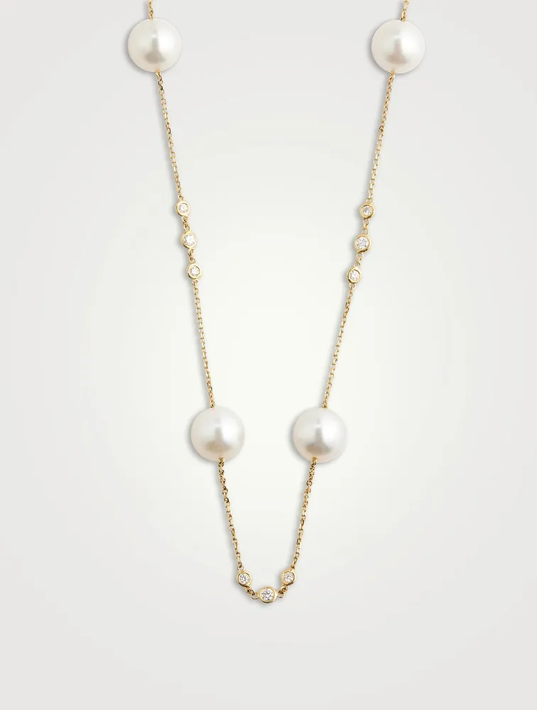 Aurelia 18K Gold South Sea Pearl And Diamond Necklace