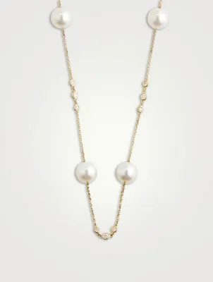 Aurelia 18K Gold South Sea Pearl And Diamond Necklace