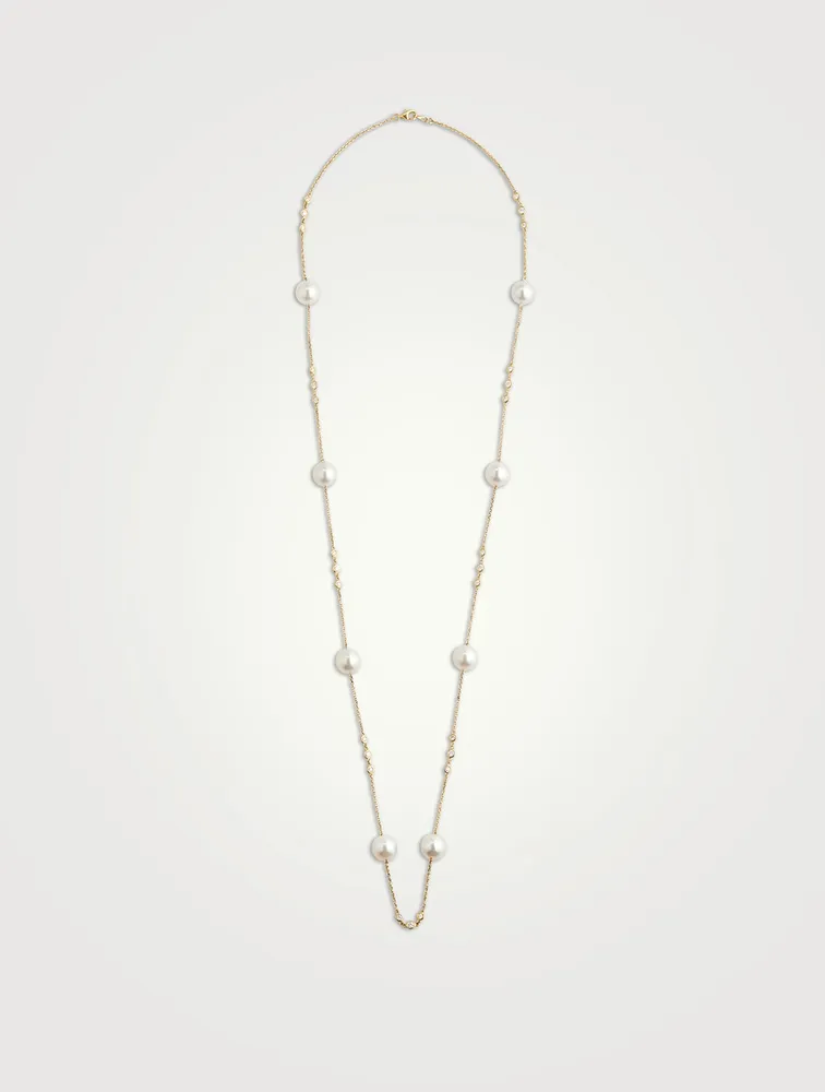 Aurelia 18K Gold South Sea Pearl And Diamond Necklace