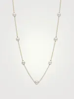 18K Gold Chain Necklace With Pearls