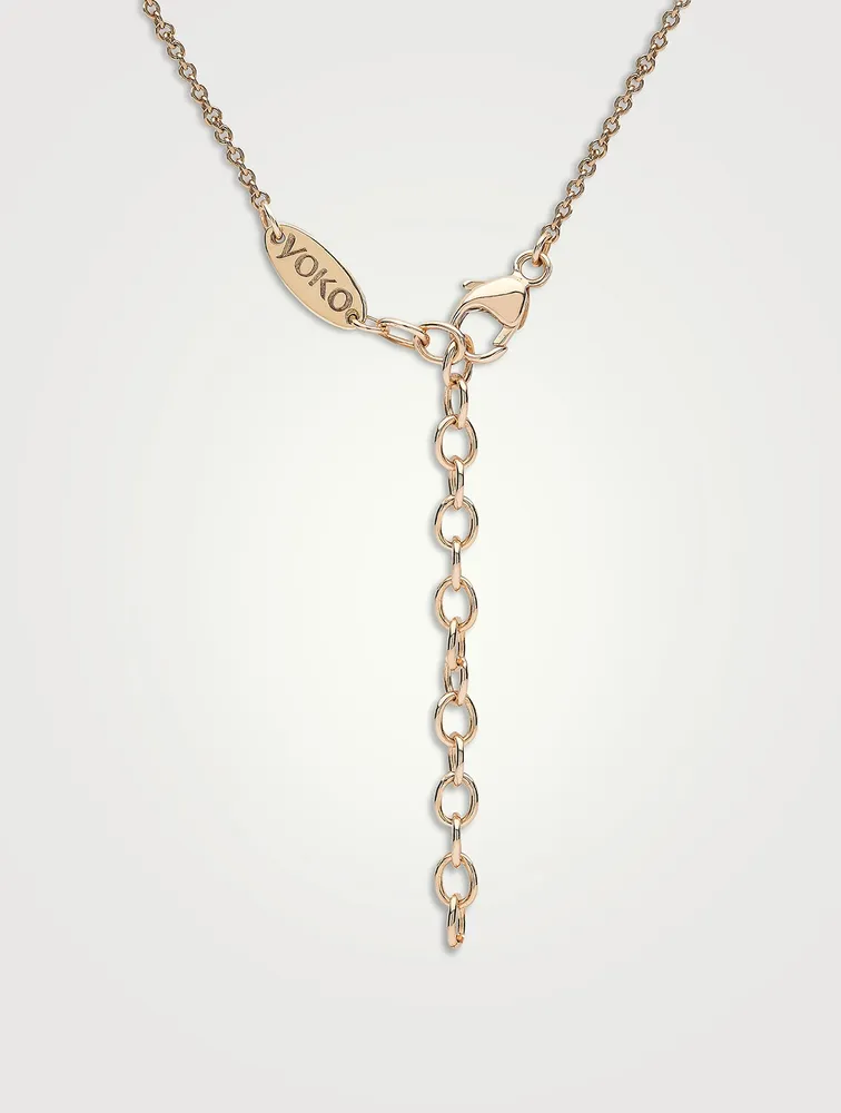 18K Gold Chain Necklace With Pearls