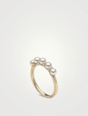 Eclipse 18K Gold Akoya Pearl And Diamond Ring