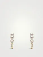 Eclipse 18K Gold Akoya Pearl And Diamond Earrings