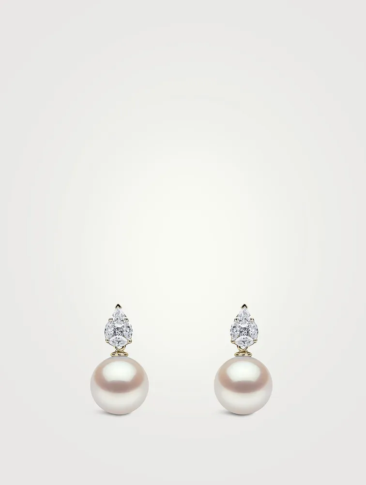 Starlight 18K Gold South Sea Pearl And Diamond Earrings