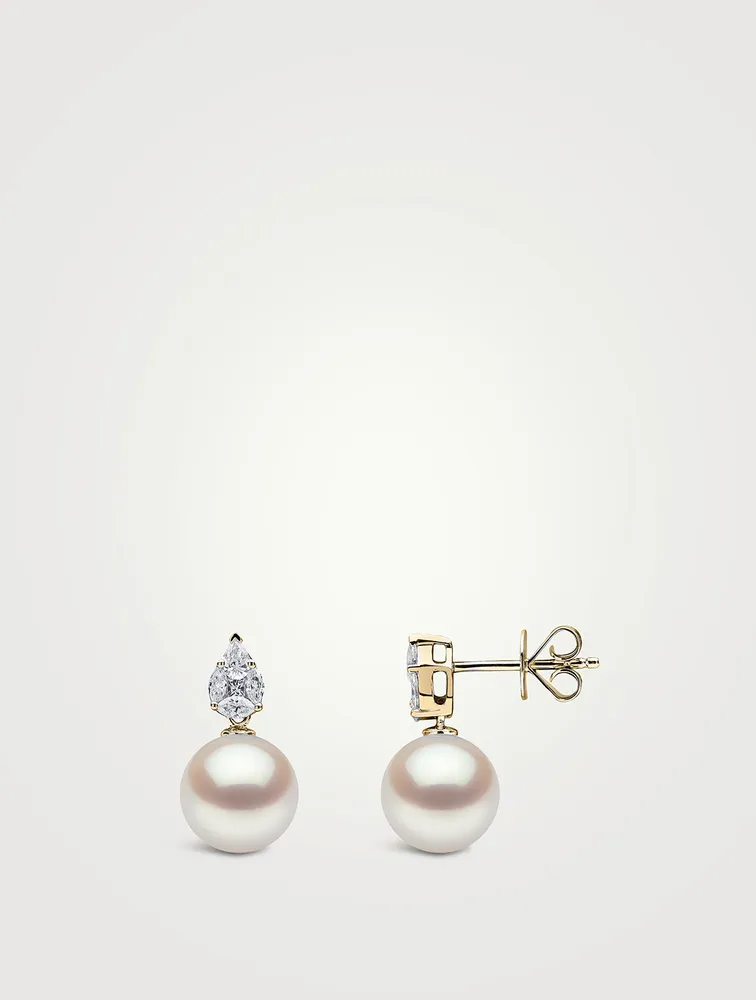 Starlight 18K Gold South Sea Pearl And Diamond Earrings