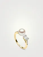 Starlight 18K Gold Akoya Pearl And Diamond Ring