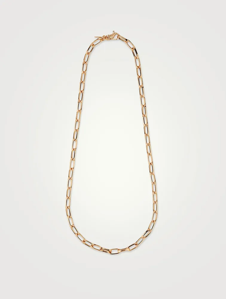 Gold Square Link Chain Necklace