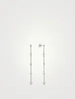 18K White Gold Freshwater Pearl And Diamond Earrings