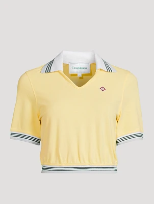 Cropped Pique Polo Shirt