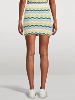 Bouclé Wave Knit Mini Skirt